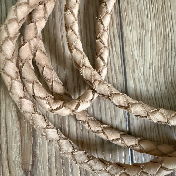 Anthro Braided Tan Leather Belt - Picture 3 of 3